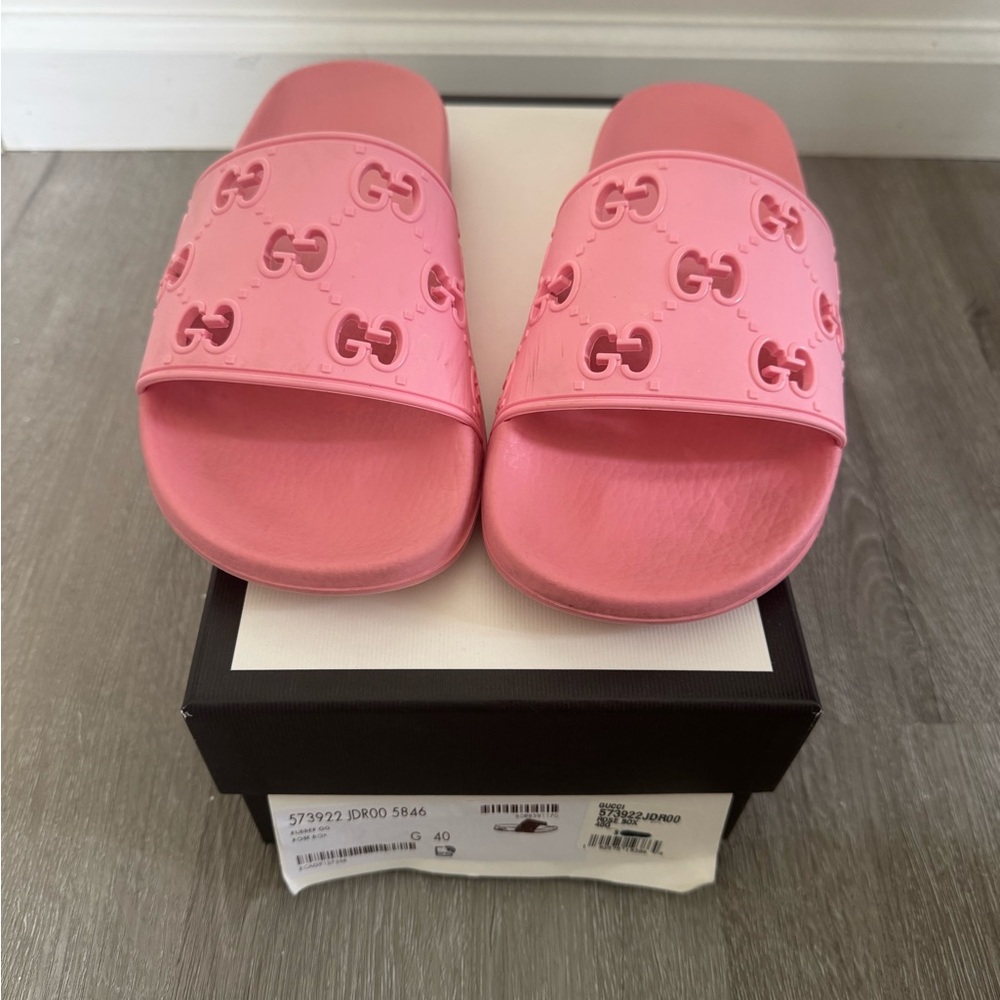 Gucci Rose Pink Slide Sandals